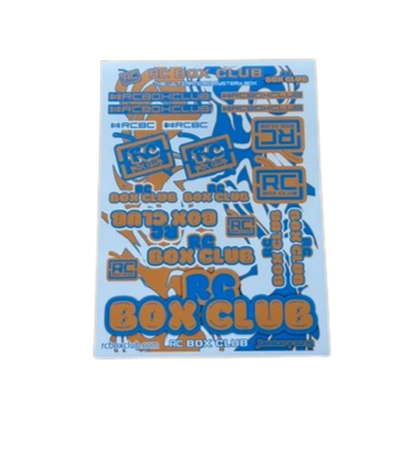 RC Box Club Blue and Orange Sticker Sheet January 2025