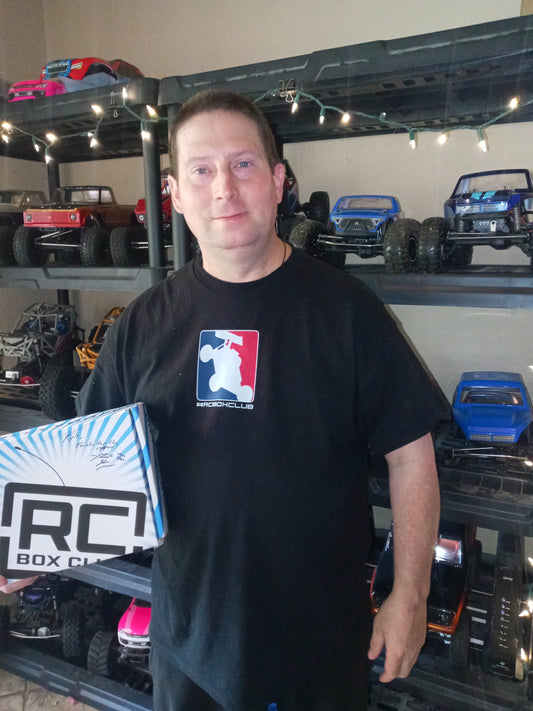 RC Box Club Member, Kyle, wearing his RCBC + RCPro Series T-Shirt